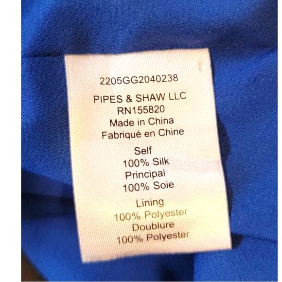 Veronica Beard Lyric Floral Print One-Shoulder Silk Blouse Blue 2 NEW - Picture 5 of 8